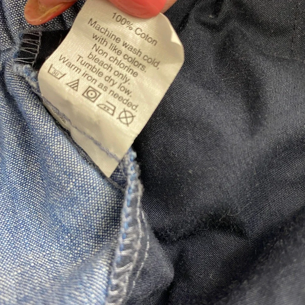 J.Crew Pants Women 10‎ Blue Chambray Drawstring Cuffed Tapered Coastal Nautical